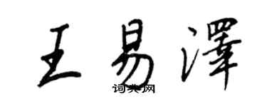 王正良王易澤行書個性簽名怎么寫