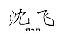 袁強沈飛楷書個性簽名怎么寫