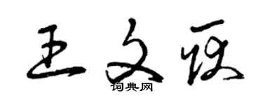 曾慶福王文耿草書個性簽名怎么寫