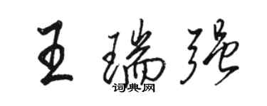 駱恆光王瑞強行書個性簽名怎么寫