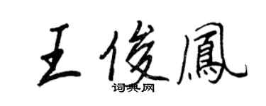 王正良王俊鳳行書個性簽名怎么寫