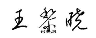 梁錦英王黎曉草書個性簽名怎么寫