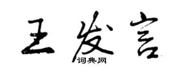 曾慶福王發言行書個性簽名怎么寫