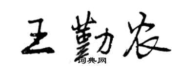曾慶福王勤農行書個性簽名怎么寫