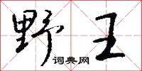 野王怎么寫好看