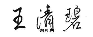 駱恆光王清碧行書個性簽名怎么寫