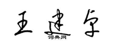 梁錦英王建卓草書個性簽名怎么寫