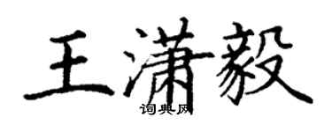 丁謙王瀟毅楷書個性簽名怎么寫
