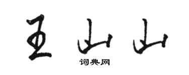 駱恆光王山山行書個性簽名怎么寫