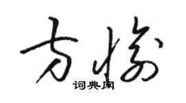 駱恆光方愉草書個性簽名怎么寫