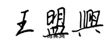 王正良王盟興行書個性簽名怎么寫