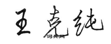 駱恆光王克純行書個性簽名怎么寫