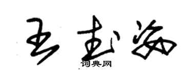 朱錫榮王武姿草書個性簽名怎么寫