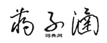 駱恆光蔣子涵草書個性簽名怎么寫