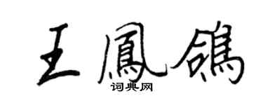 王正良王鳳鴿行書個性簽名怎么寫