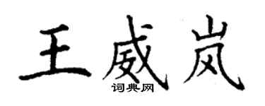 丁謙王威嵐楷書個性簽名怎么寫