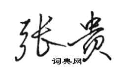 駱恆光張貴行書個性簽名怎么寫