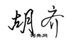 駱恆光胡齊行書個性簽名怎么寫