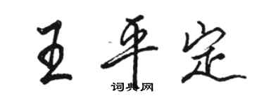 駱恆光王平定行書個性簽名怎么寫