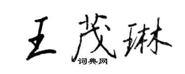 王正良王茂琳行書個性簽名怎么寫