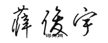 駱恆光薛俊宇草書個性簽名怎么寫