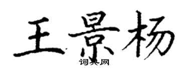 丁謙王景楊楷書個性簽名怎么寫