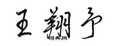 駱恆光王翔予行書個性簽名怎么寫