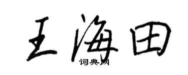 王正良王海田行書個性簽名怎么寫