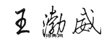 駱恆光王渤威行書個性簽名怎么寫