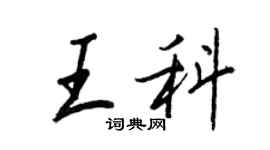 王正良王科行書個性簽名怎么寫