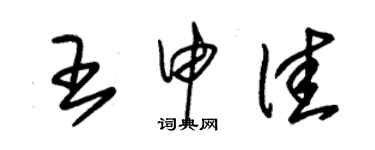 朱錫榮王申佳草書個性簽名怎么寫