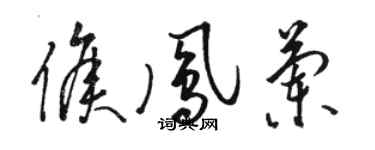 駱恆光侯鳳蘭草書個性簽名怎么寫