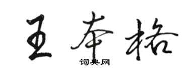駱恆光王本格行書個性簽名怎么寫