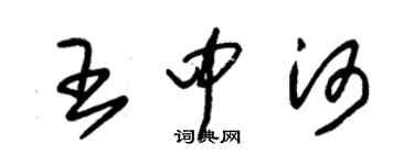 朱錫榮王中河草書個性簽名怎么寫