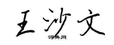 王正良王沙文行書個性簽名怎么寫