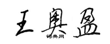 王正良王奧盈行書個性簽名怎么寫