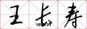 王長壽怎么寫好看