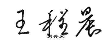 駱恆光王程晨草書個性簽名怎么寫