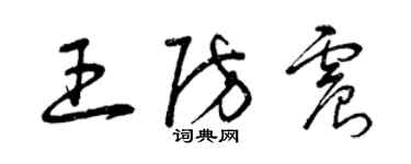 曾慶福王防震草書個性簽名怎么寫