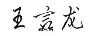 駱恆光王言龍行書個性簽名怎么寫