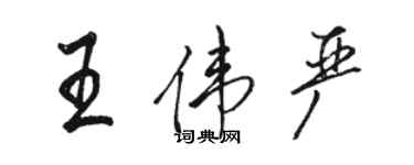 駱恆光王偉嚴行書個性簽名怎么寫