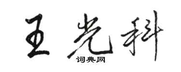 駱恆光王光科行書個性簽名怎么寫