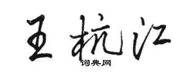 駱恆光王杭江行書個性簽名怎么寫