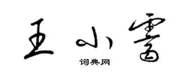 梁錦英王小霽草書個性簽名怎么寫