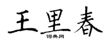 丁謙王里春楷書個性簽名怎么寫