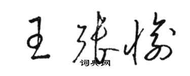 駱恆光王張愉草書個性簽名怎么寫