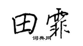王正良田霏行書個性簽名怎么寫