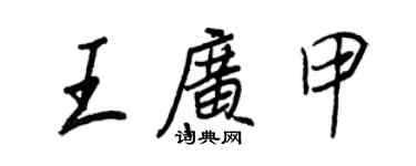 王正良王廣甲行書個性簽名怎么寫
