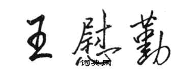 駱恆光王慰勤行書個性簽名怎么寫