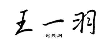 王正良王一羽行書個性簽名怎么寫